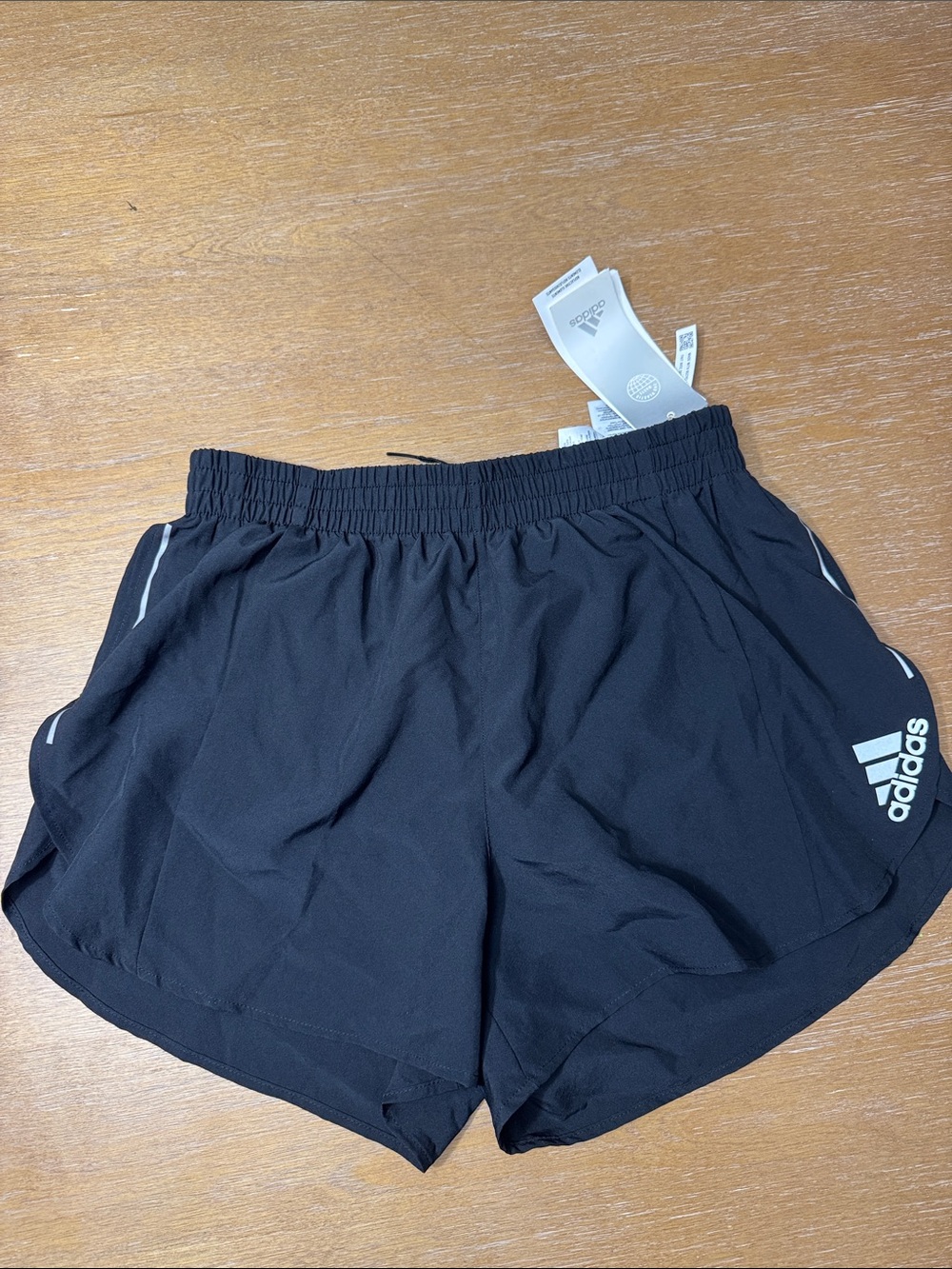 adidas Black Men’s Running Shorts with White Logo